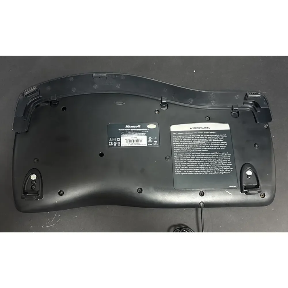 Microsoft 4000 V1.0 KU-0462 1048 Natural Ergonomic Keyboard Palm Lift Tested